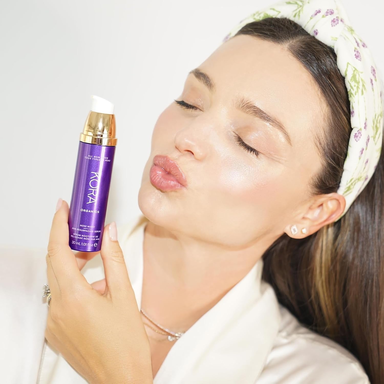 KORA Organics Noni Night AHA Resurfacing Serum | Smooth & Refine | Certified Organic | Cruelty Free | 1.01 Fl Oz