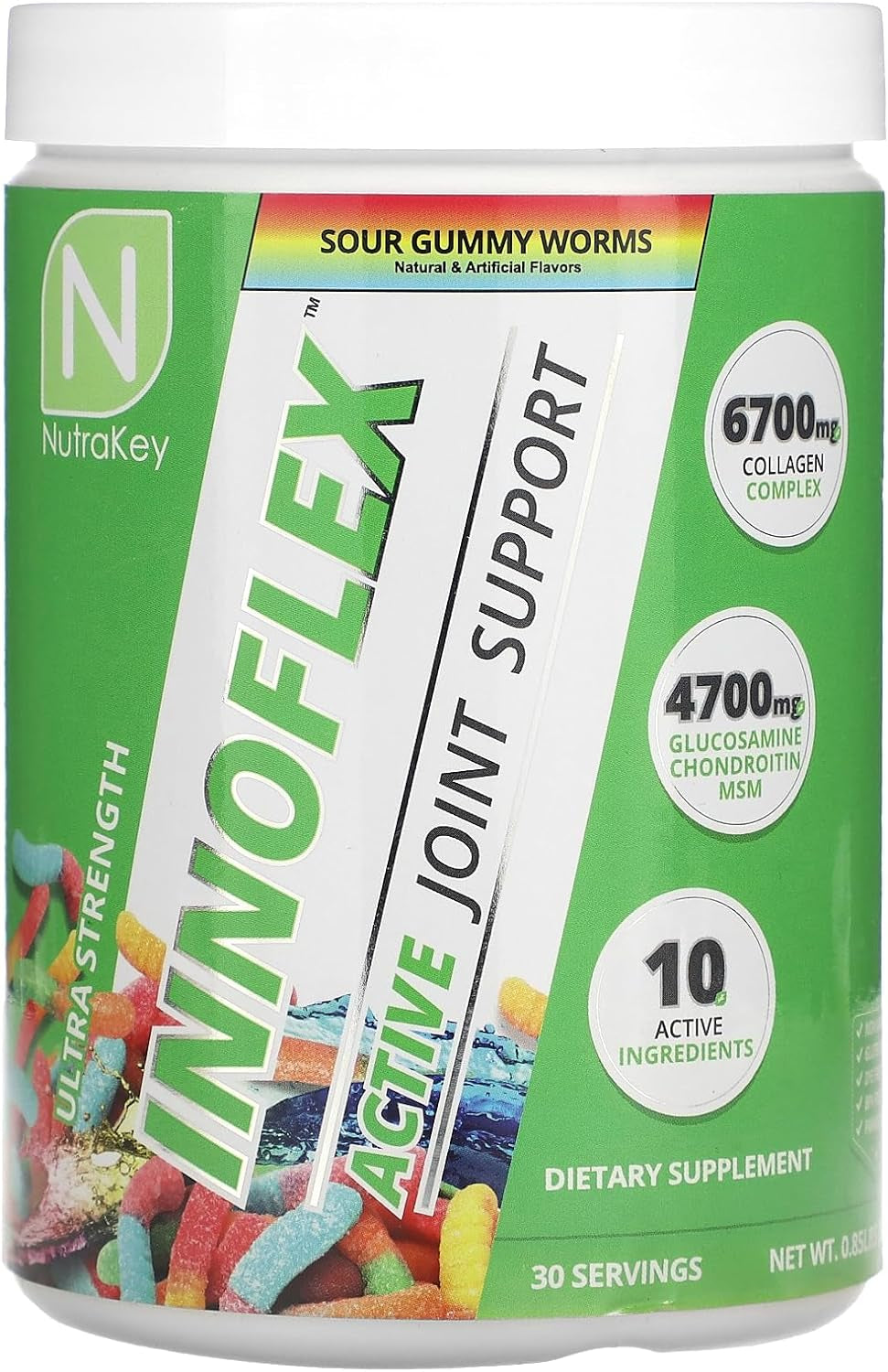 Nutrakey Innoflex Glucosamine with Chondroitin, Msm, Hyaluronic Acid and Collagen