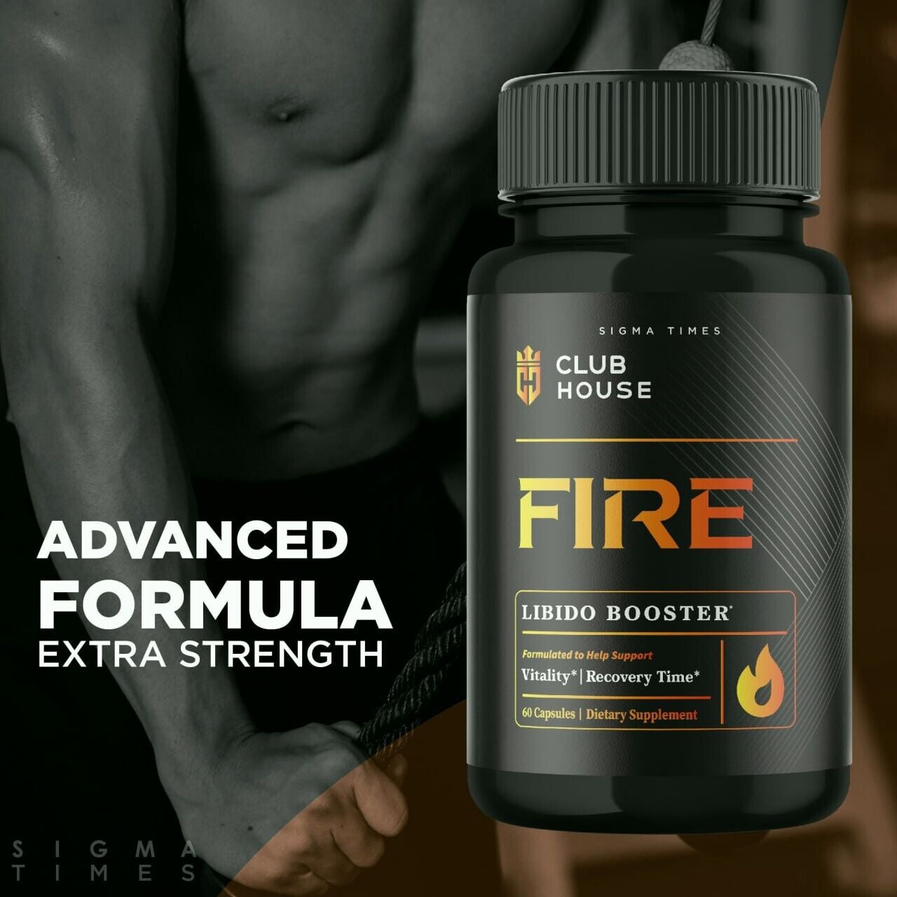 Clubhouse Fire Male Supplement for Advanced Stamina and Virility 60Ct