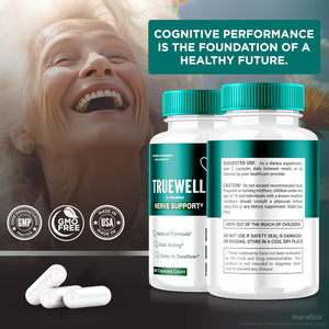 Truewell Capsules, Nerve Support Neuropathy Supplement, All Natural Body Support Formula, Maximum Strength Vitamin Pills 1000 MG, True Well Official Reviews (60 Capsules)