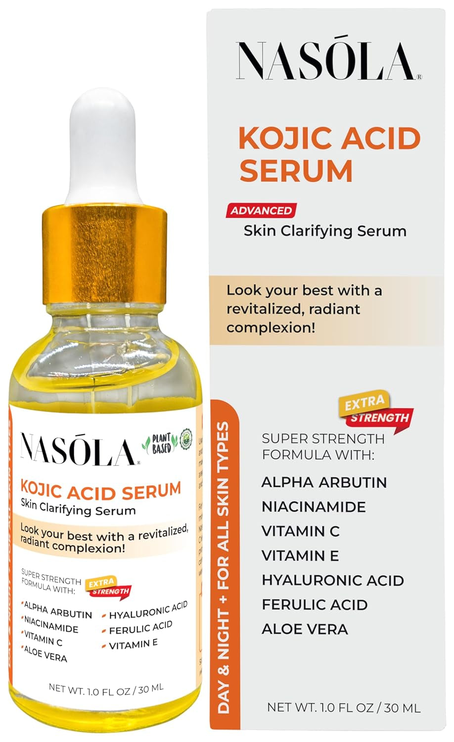 Kojic Acid Serum for Skin Clarifying, Complexion Revitalization Fade Cream with Alpha Arbutin, Vitamin C & E, & Niacinamide