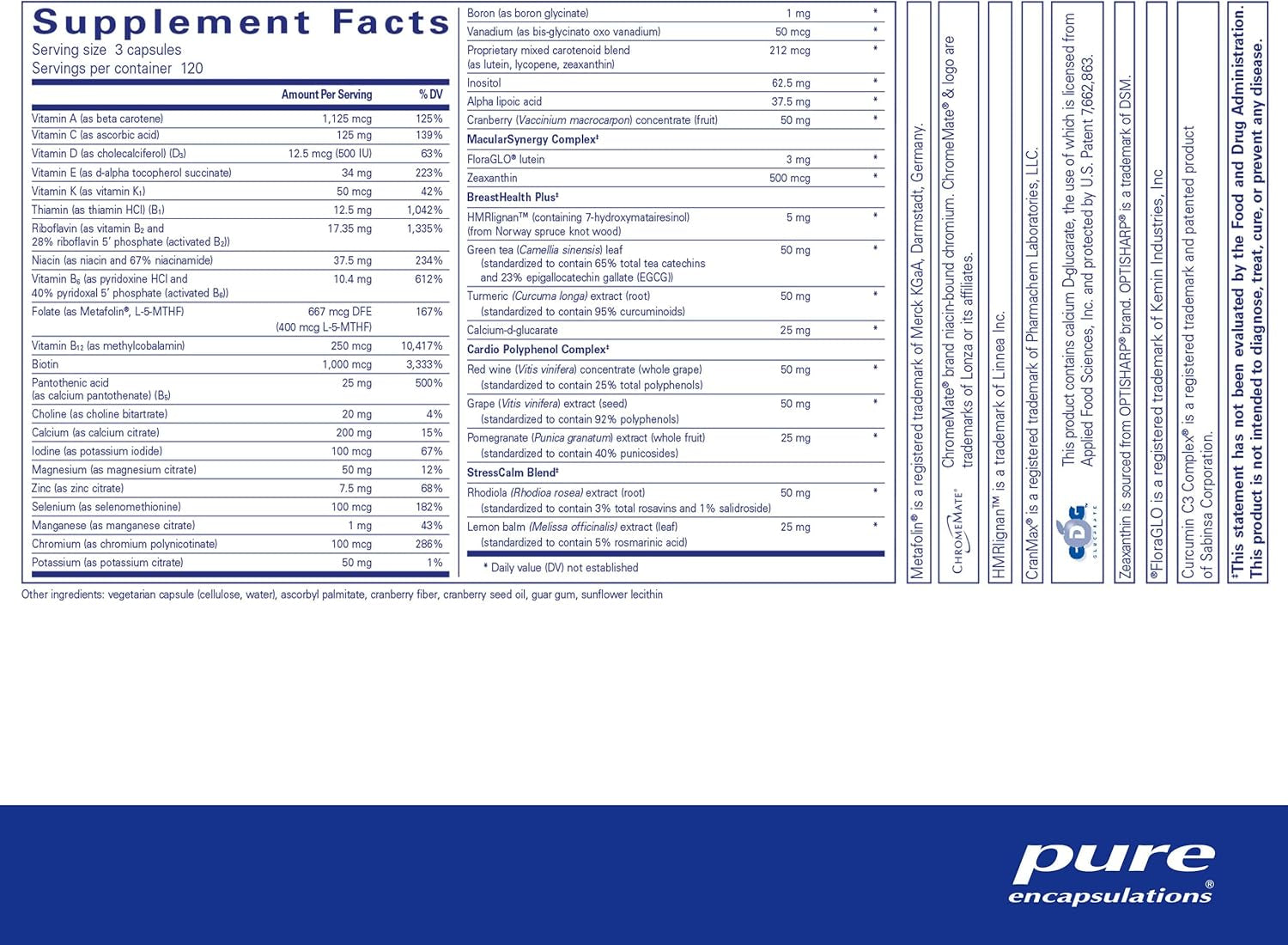 Pure Encapsulations Women'S Nutrients - Multivitamin for Women over 40 to Support Urinary Tract Health, Breast Cell Health & Eye Integrity* - with Vitamin C, Vitamin E & Vitamin a - 360 Capsules 