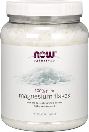NOW Solutions, Magnesium Flakes, 100% Pure, from the Ancient Zechstein Seabed, Highly Concentrated, 54-Ounce 