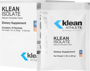 Klean ATHLETE Klean Isolate | Whey Protein Isolate Enhances Daily Protein and Amino Acid Intake for Muscle Integrity* | NSF Certified for Sport | 10 Sachets | Natural Chocolate Flavor