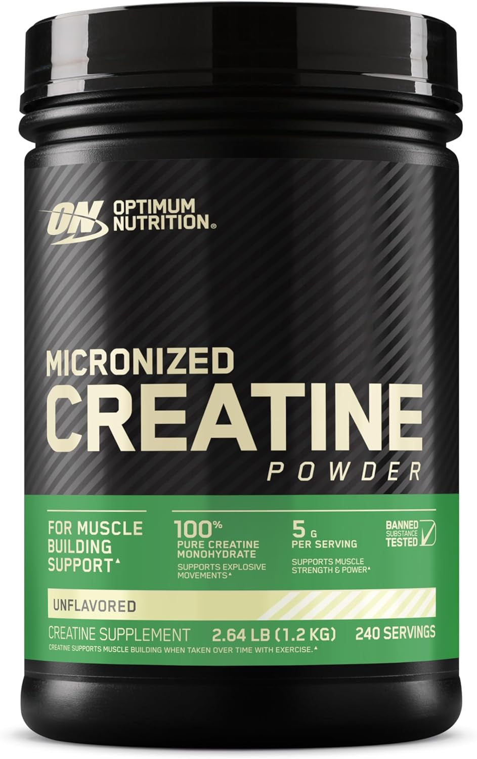 Optimum Nutrition Micronized Creatine Monohydrate Powder, Unflavored, Keto Friendly, 60 Servings (Packaging May Vary) 