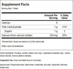 Chewable Calcium Citrate 250 Mg 120 Tabs 