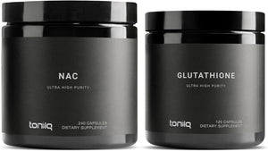 Glutathione & NAC Bundle - 1300Mg Ultra High Purity 98%+ NAC and Glutathione 1000Mg Concentrated Formula - Highly Purified and Highly Bioavailable