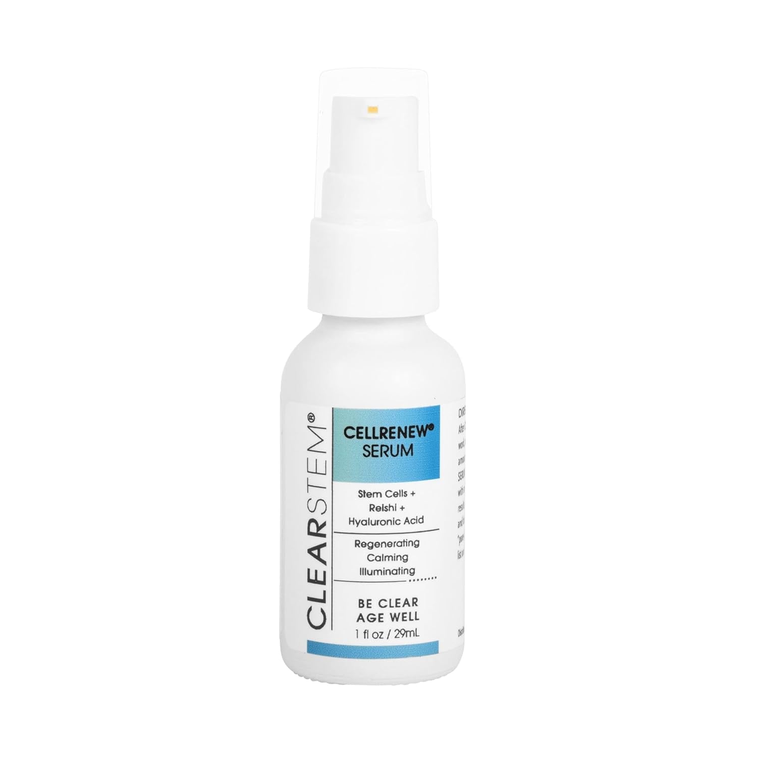 Clearstem - CELLRENEW - Collagen Stem Cell Serum - Acne + Youthful Skin Face Serum - Hyaluronic Acid, Reishi, Aloe Vera - Facial Skin Care Products - Vegan, Gluten Free, Cruelty Free - 1 Fl Oz / 29Ml