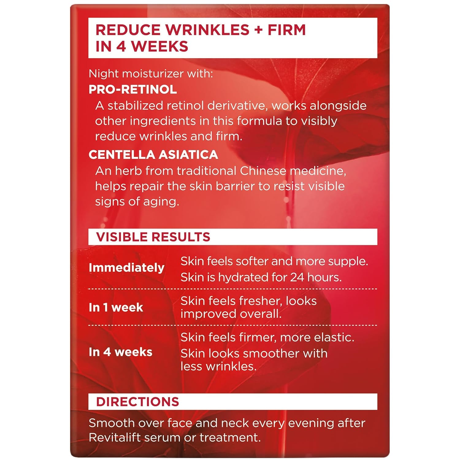 L'Oreal Paris, Revitalift Anti-Wrinkle + Firming Night Cream Moisturizer 1.7 Oz (Pack of 6) 