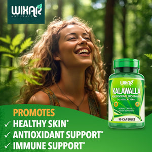 Wixar Kalawalla Capsules – Kalawalla Root & Fern Leaves – Calaguala Extract Herb with Polypodium Leucotomos Pills - Vegetarian Immune, Skin, Alkaline Support Supplements for Men & Women – 90 Capsules