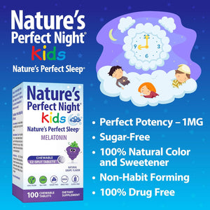 Nature'S Perfect Night Bundle | Melatonin 10Mg | Kids Melatonin 1Mg | Magnesium Glycinate | 180 Count | 100 Count | 180 Count | Sugar Free | Gluten Free | Non-Gmo | Vegan 