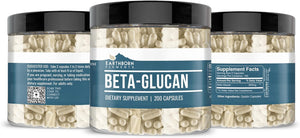 Earthborn Elements Beta Glucan, 200 Capsules, Pure & Undiluted, No Additives