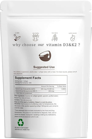 Vitamin D3 K2,K2 D3,Supplement Softgel,10000 IU VIT D3 + 200 MCG Vitamin K2,Microingredients Vitamin D3 K2,K2 D3 Vitamin Supplement,Micro Ingredients Vitamin D3 K2,300 Pcs., Yellow 