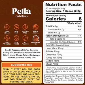 Organic Mushroom Instant Coffee (60 Servings) with 7 Superfood Mushrooms, Great Tasting, Includes Lion'S Mane, Reishi, Chaga, Cordyceps, Shiitake, Maitake, and Turkey Tail