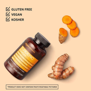 Amazon Elements Turmeric Complex, 316 Mg Curcumin, 140 Mg Ginger, 5 Mg Black Pepper - Joint & Immune System, Healthy Inflammation Response - 65 Capsules (2 Month Supply)
