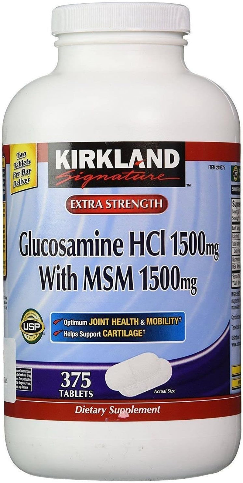 KIRKLAND Signature Glucosamine with MSM, 375 Tablets