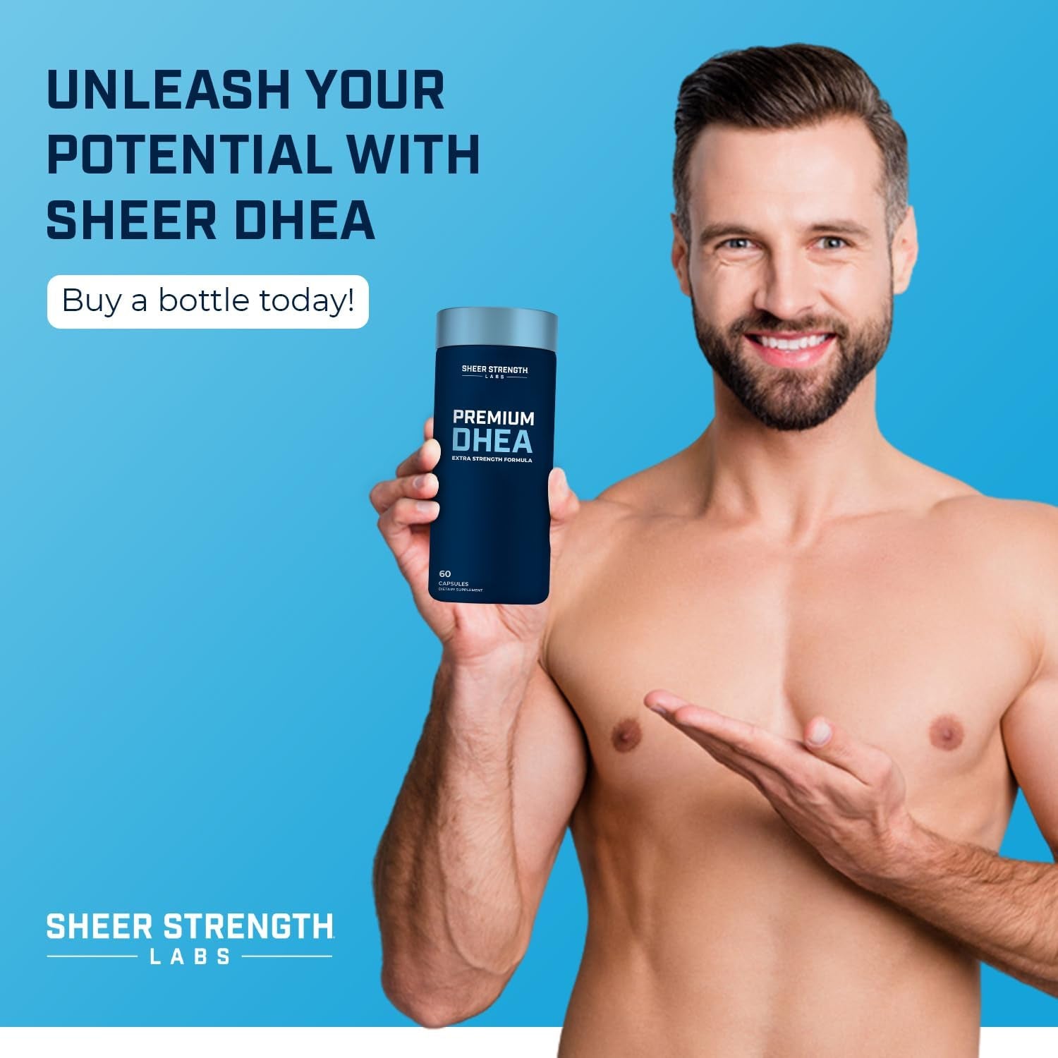 DHEA Supplement for Men DHEA 100Mg - Pure DHEA Supplement for Men for Strength and Hormone Balance - DHEA Supplement for Women and Men - High Purity Enhanced Absorption 60 SV USA