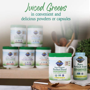 Garden of Life Raw Organic Perfect Food Green Superfood Juiced Greens Powder - Apple Flavor, 30 Servings - Vegan Gluten Free Whole Food Dietary Supplement, Greens plus Probiotics & Enzymes