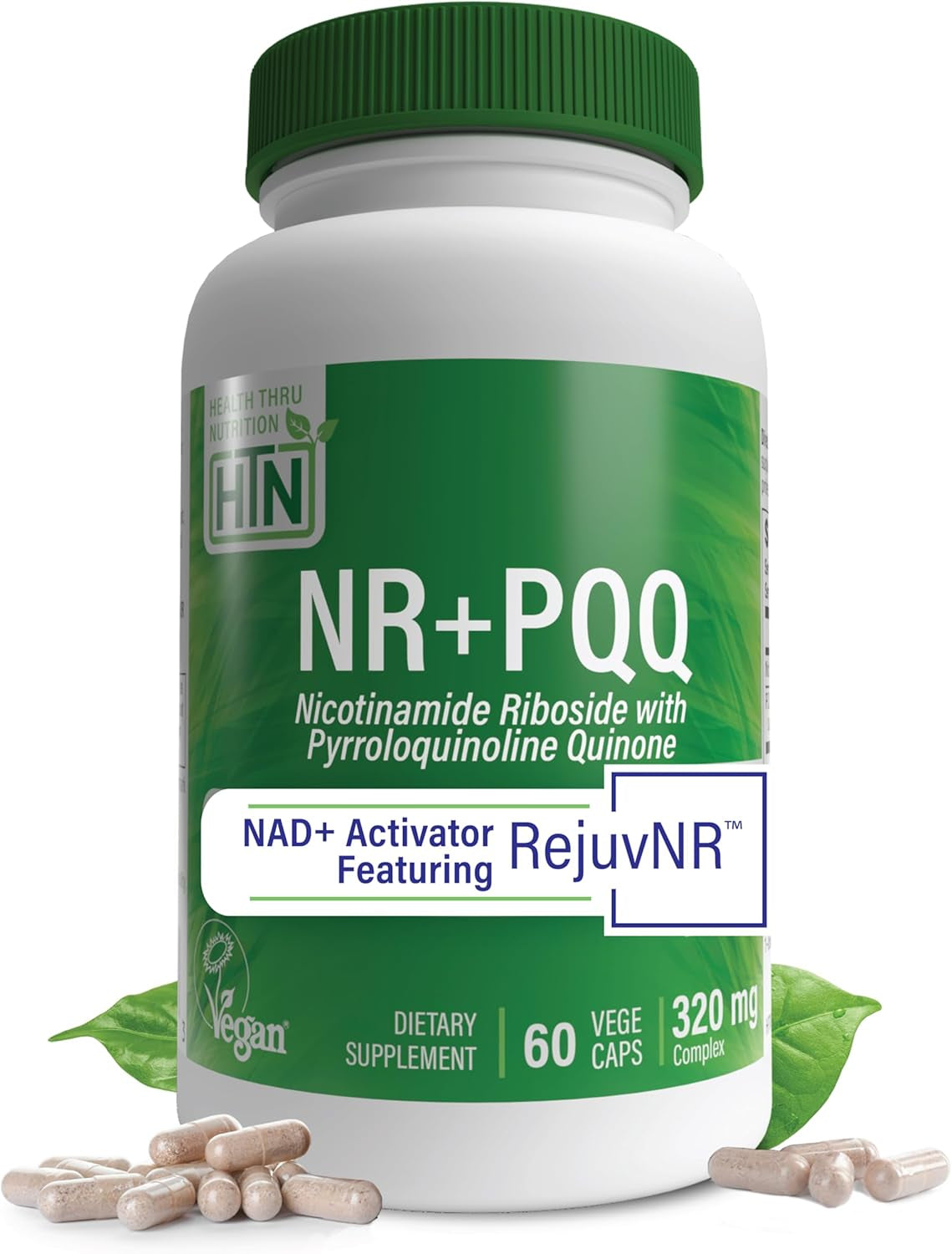 Health Thru Nutrition NR with PQQ | 300Mg Nicotinamide Riboside and 20Mg PQQ as Pureqq & Rejuvnr NAD+ Activator and Mitochondria Maximizer | Certified Vegan Non-Gmo | 3Rd Party Tested | Pack of 60