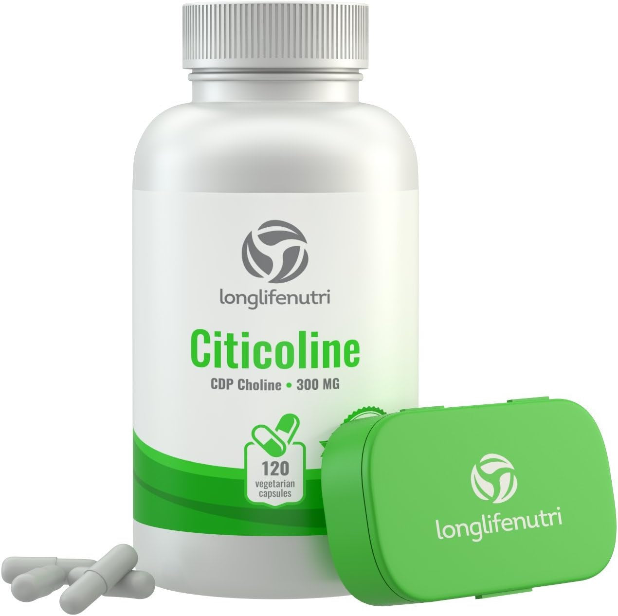 Citicoline CDP Choline 300Mg - Brain Booster for Enhanced Focus & Clarity - 120 Veggie Capsules - Made in USA 