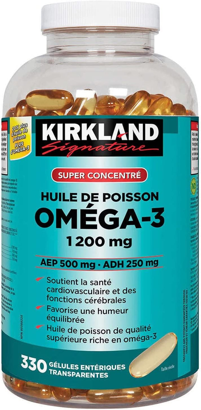 Kirkland Omega-3 Fish Oil 1000Mg 300 Softgels