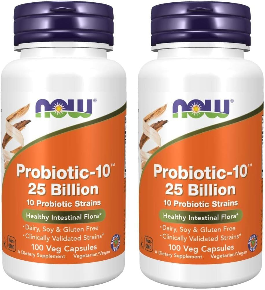 NOW Foods Probiotic-10, 50 Billion, 150 Vcaps (50X3)