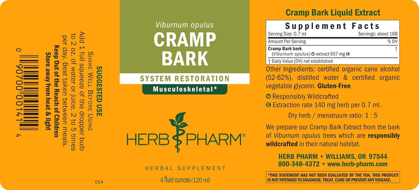 Herb Pharm Cramp Bark Extract for Musculoskeletal Support - 1 Ounce (DCRAMP01)