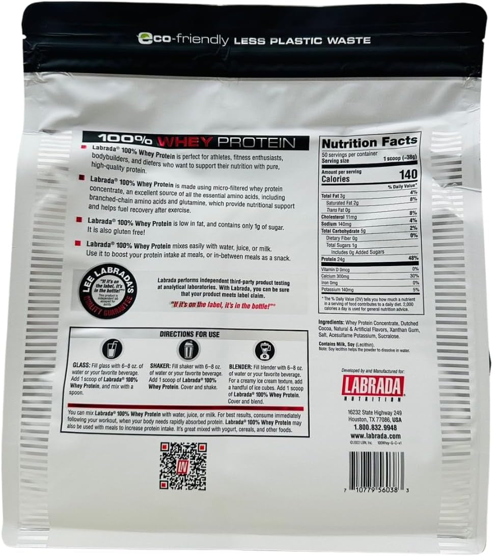 Labrada 100% Whey Protein, Vanilla, 4.13 Pound 