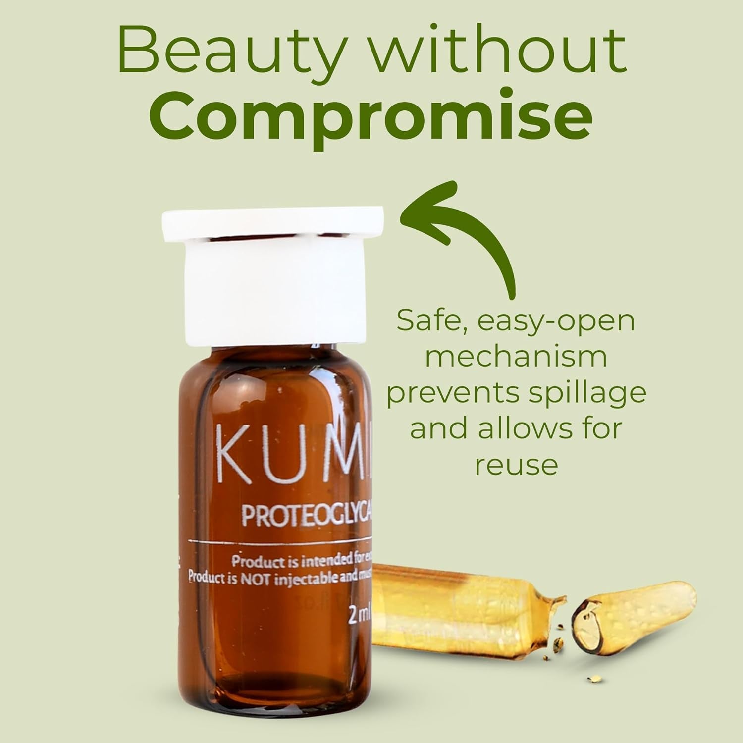 KUMIKO Ultimate Age Defying Matcha Revitalizing Facial Ampoule for Men and Women - Facial Serum Hydrates & Plumps Skin - Defend, Restore and Rejuvenate All Skin Types with Vitamin C - 5 Vials