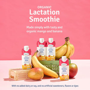 Lactation Smoothie, Mango Banana, Supports Breastmilk Production for Nursing and Pumping - No Artificial Sweeteners, Flavors or Dyes – 4 Pack