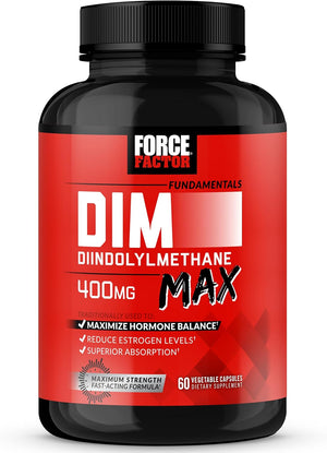 DIM Max, DIM Supplement for Men to Support Hormone Balance and Estrogen Balance, Maximum Strength Diindolylmethane, Superior Absorption, 400Mg, 60 Capsules