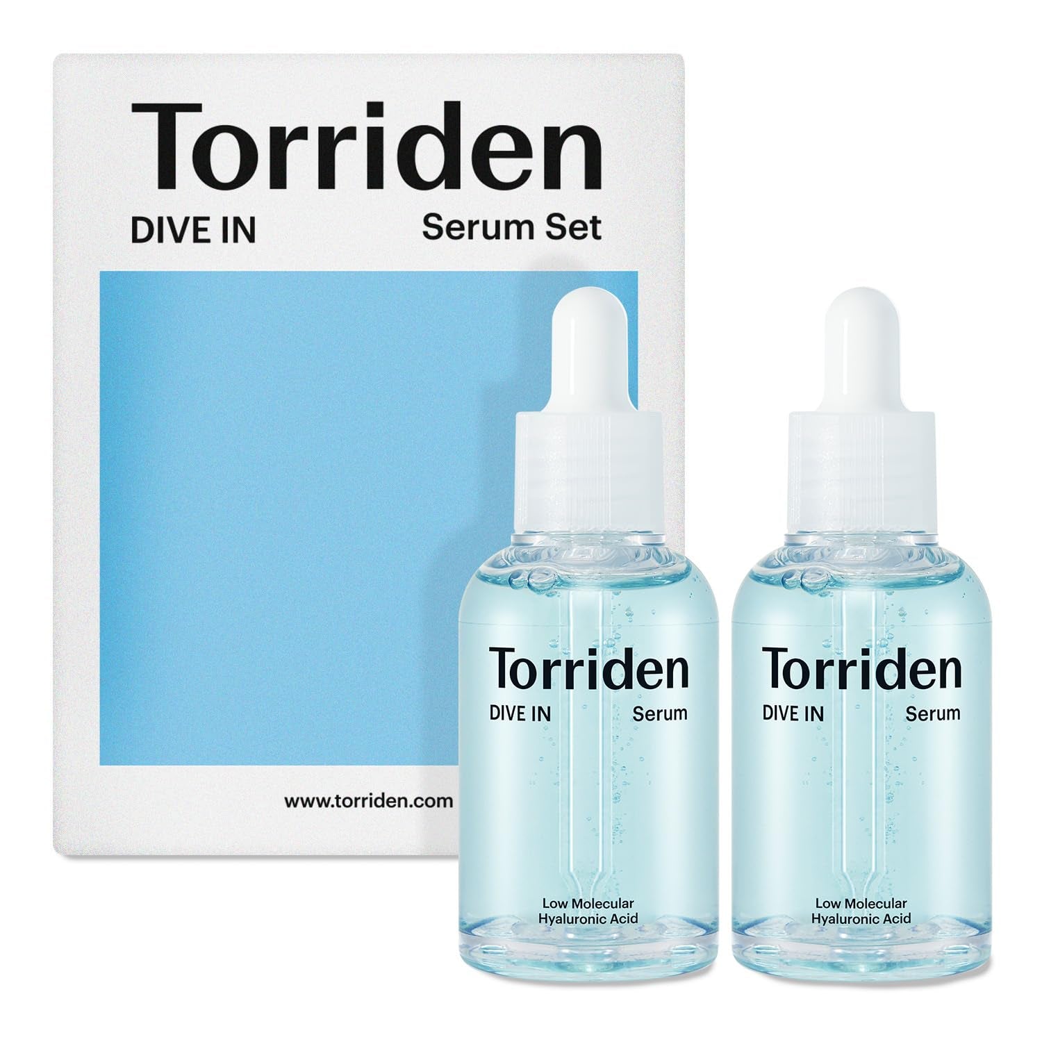 Torriden DIVE-IN Low-Molecular Hyaluronic Acid Serum, 1.69 Fl Oz (2 Pack) | Fragrance-Free Face Serum for Dry, Dehydrated, Oily Skin | Vegan, Clean, Cruelty-Free Korean Skin Care