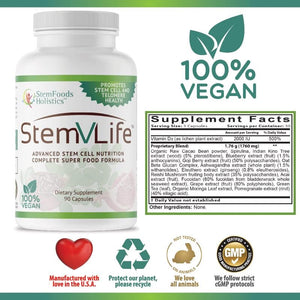 Powerful Stem Cell Formula and Daily Supplement, 90 Capsules, 100% Natural and Vegan