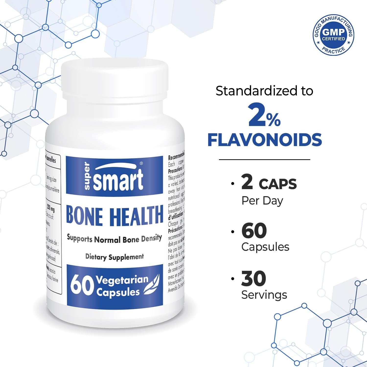 '- Bone Health Supplement (100% Plant Based & Patented) - Strong Bones & Bone Density Supplement | Non-Gmo & Gluten Free - 60 Vegetarian Capsules