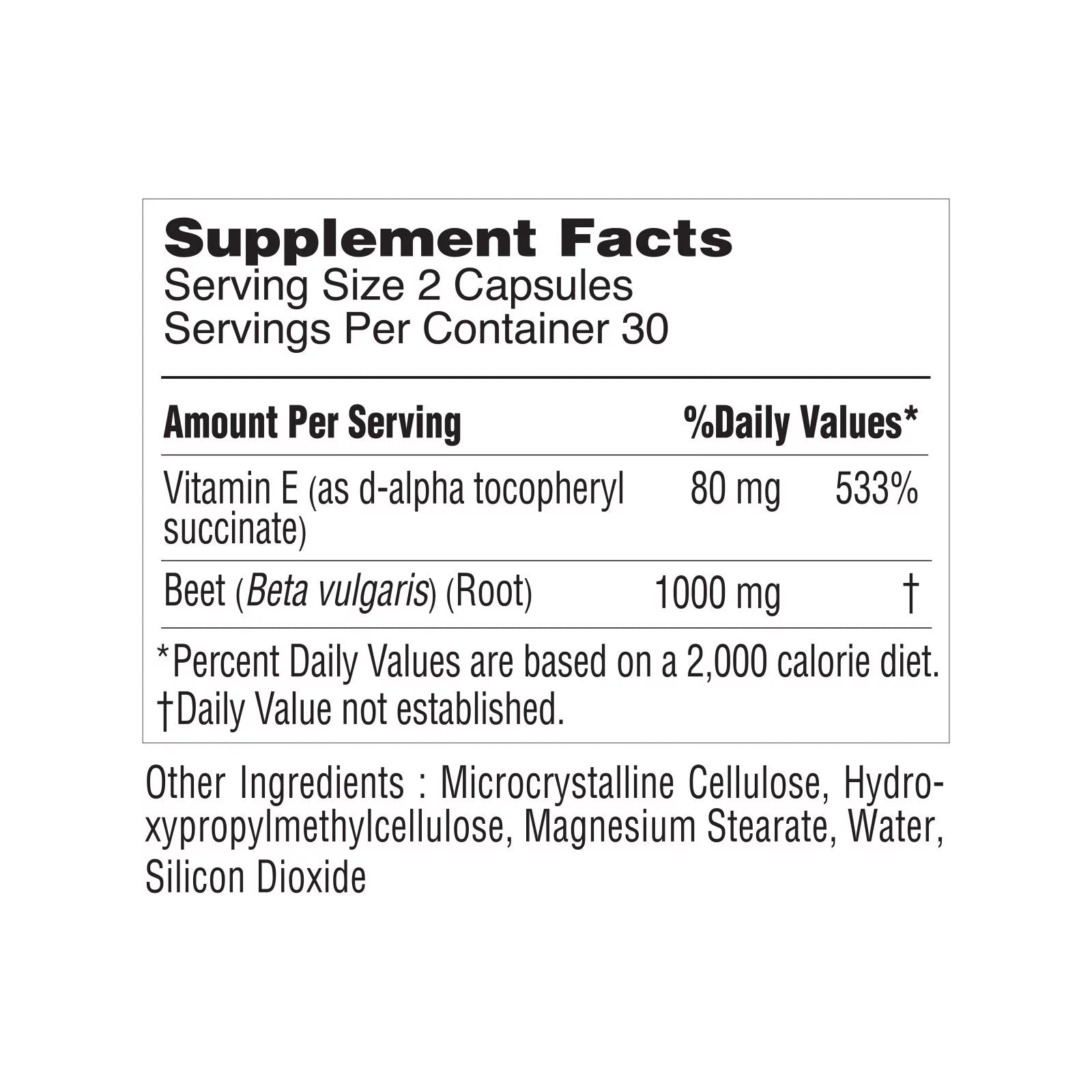 KORESELECT Beet Root Capsules with Vitamin E - Nitric Oxide Supplement Booster for Blood Circulation, Antioxidants Immune Support, Natural Athletic Performance, Wellness Formula - Vegan 60 Caps 