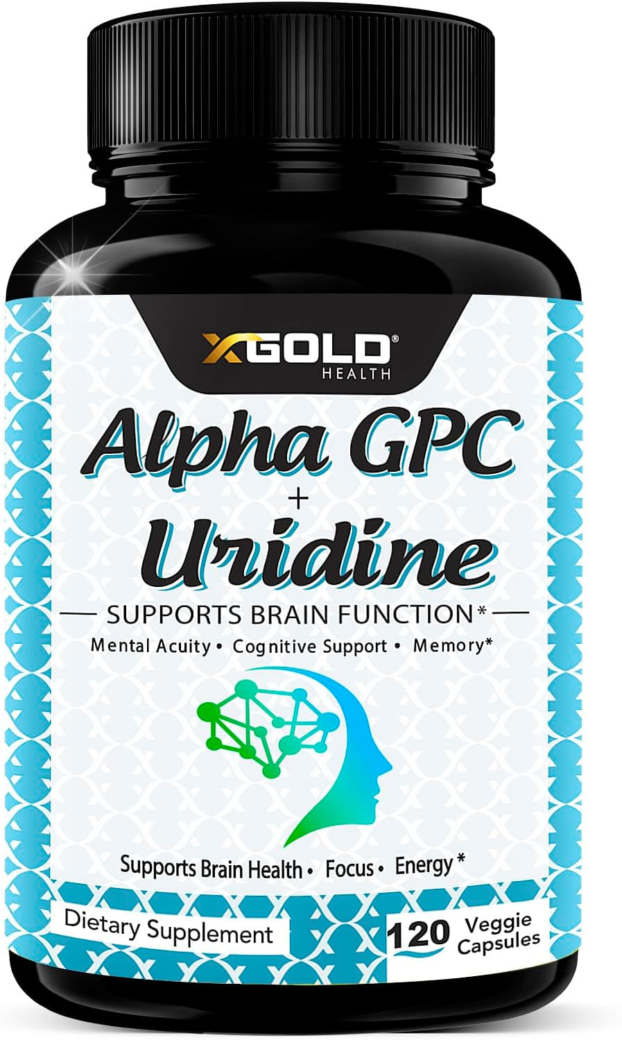 Alpha GPC Choline 600Mg + Uridine Monophosphate 300Mg-2-In-1 Nootropic Supplement Helps Boost Focus, Energy & Cognitive Performance -Potent Mood 
