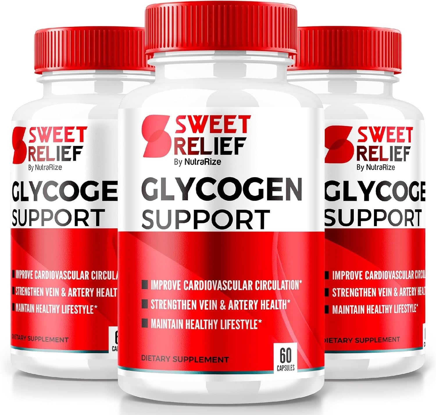 (3 Pack) Sweet Relief Glycogen Support - Sweet Relief Blood Vessel Cleaner, Sweet Relief Capsules, Advanced Formula for Overall Wellness, Sweetrelief Reviews (180 Capsules) 